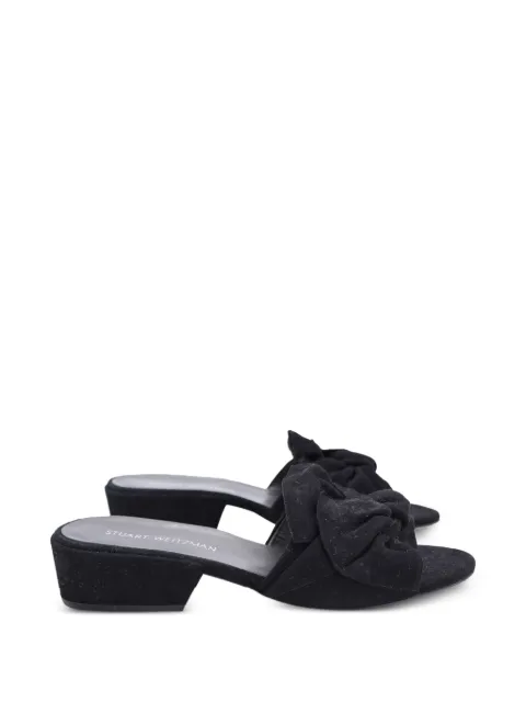 Stuart Weitzman bow block-heel slides