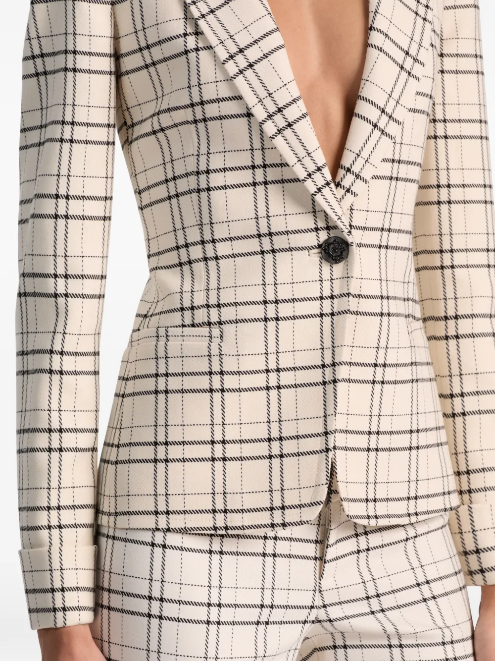 alice + olivia Geruite blazer met puntige kraag Beige