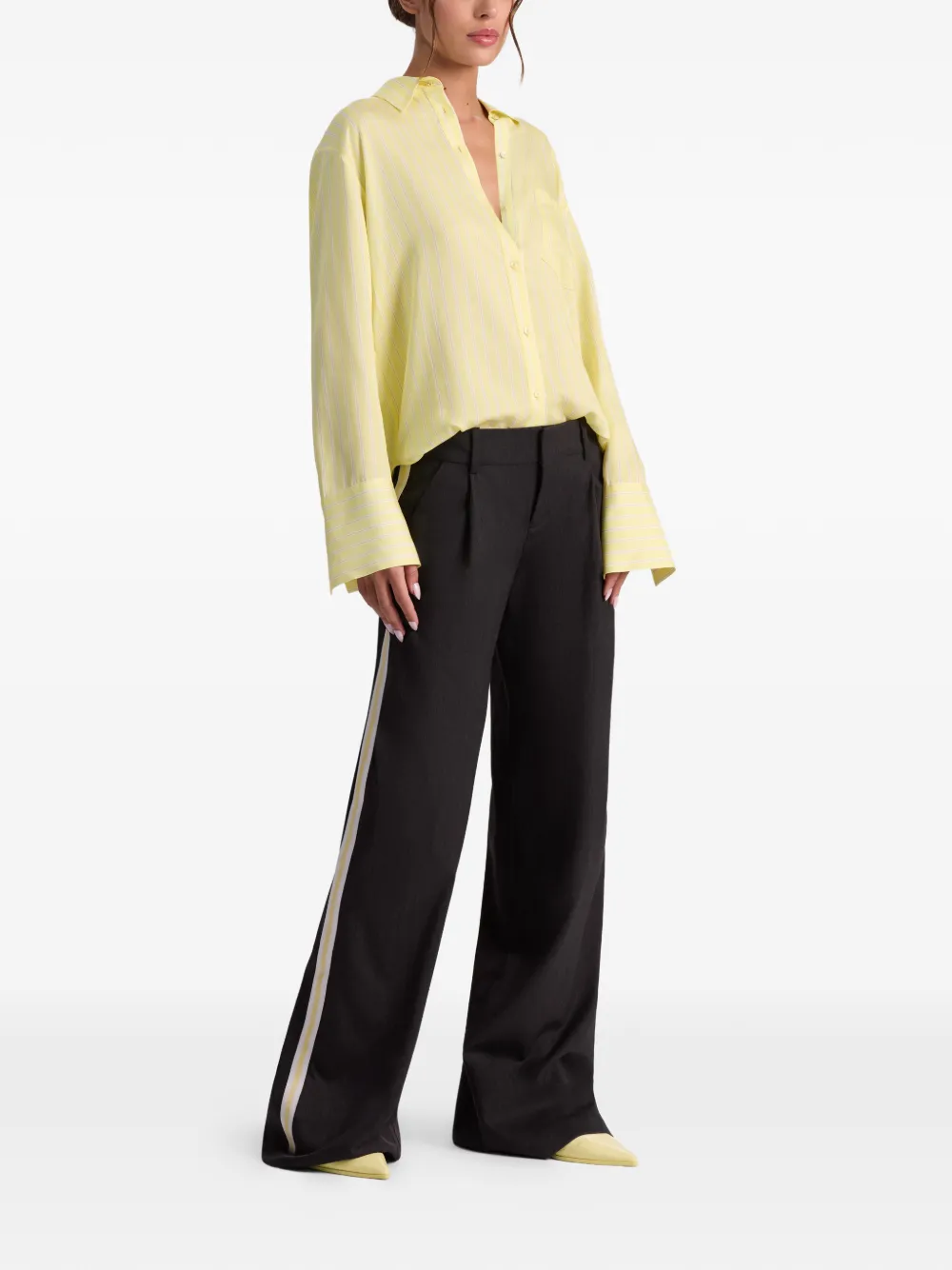 alice + olivia Finely oversized gestreepte blouse Geel