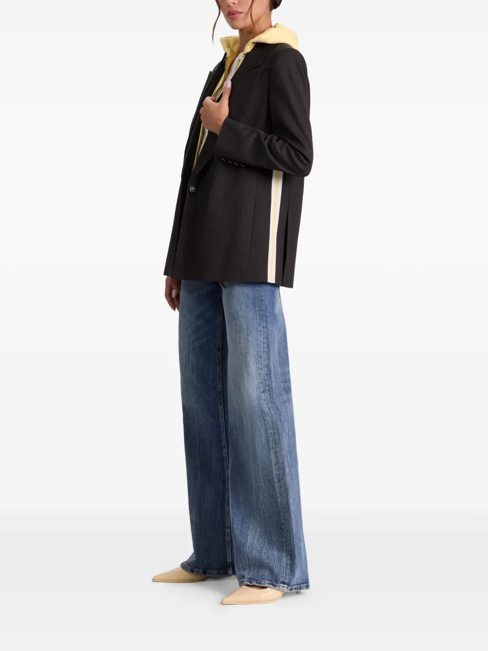 Jordan Removable-Hoodie Side-Stripe Blazer