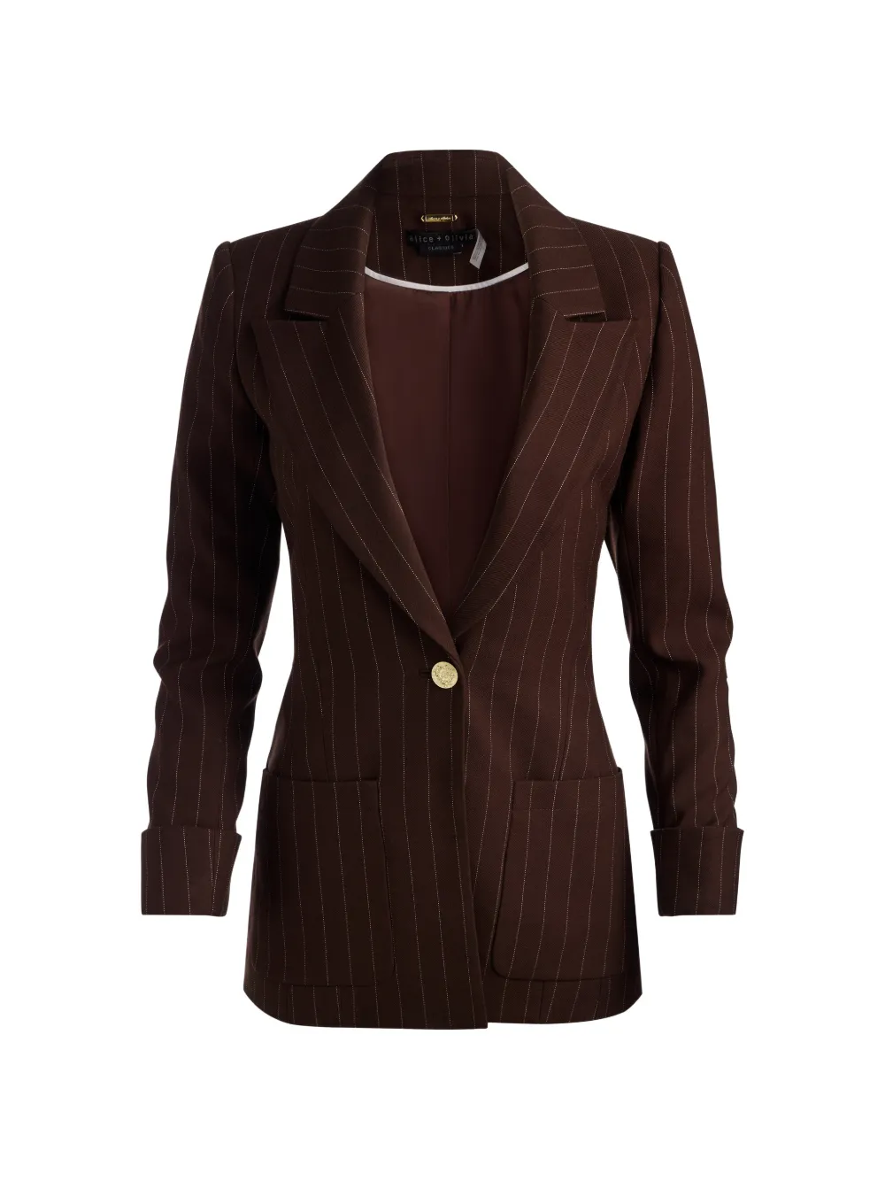 alice + olivia roll-cuff blazer - Marrone