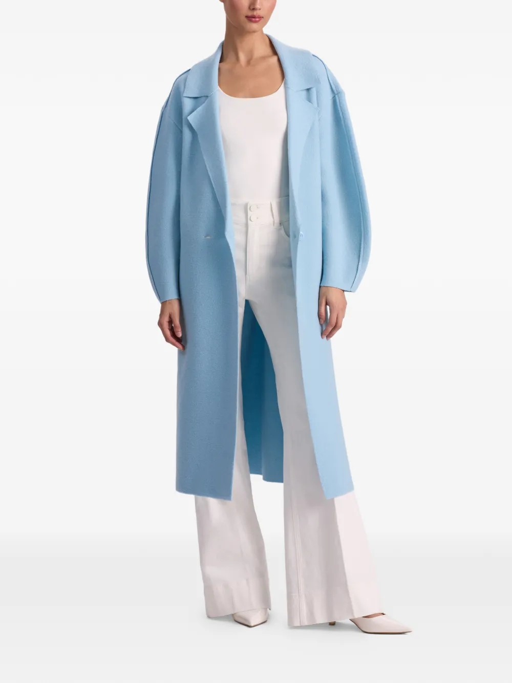 alice + olivia Waverly Cocoon jas met dubbele rij knopen Blauw