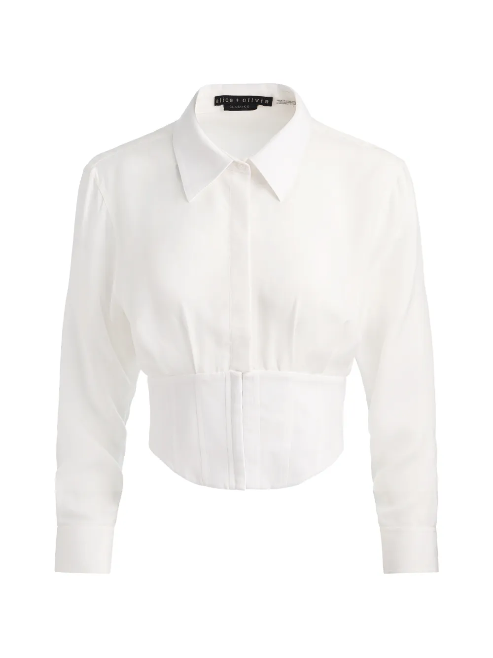 alice + olivia Edie buttoned seamed top - Bianco