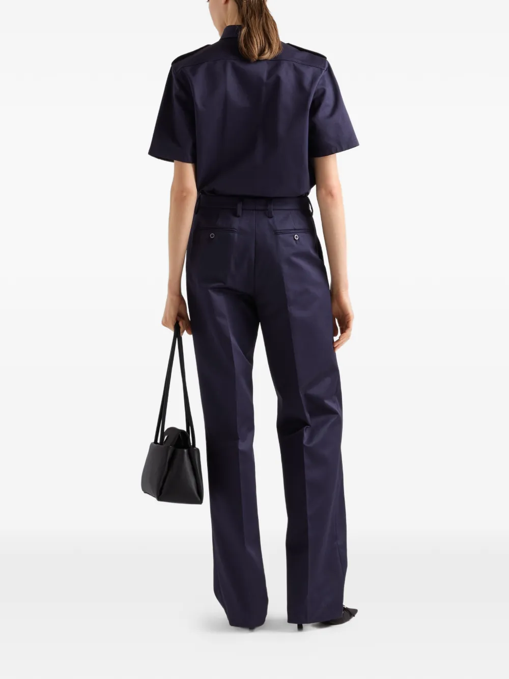  Prada Camisa Con Charreteras - Azul 
