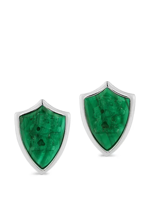 Mateo malachite lion shield cufflinks