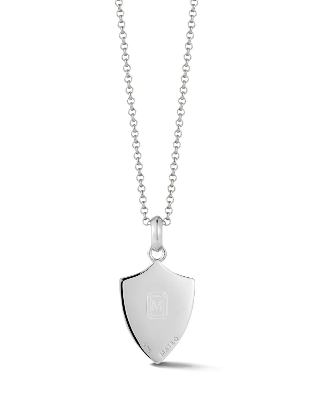  Mateo Black-diamond Shield Necklace - Silver 