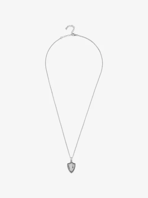 Mateo black-diamond shield necklace