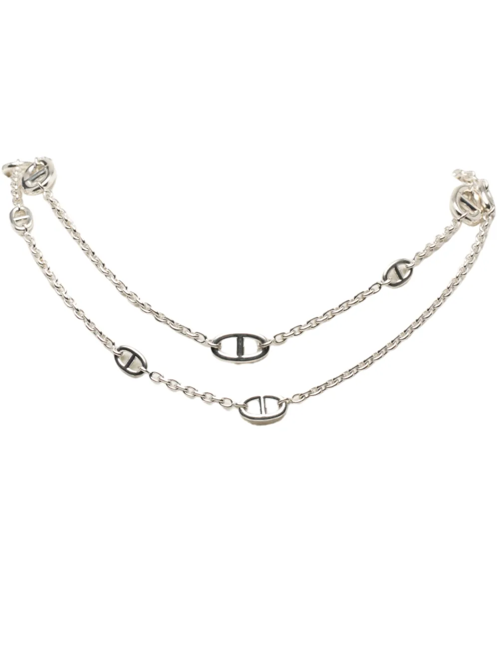 Hermès Pre-Owned 2010-2025 Sterling Silver Farandole Long 120 necklace - Argento