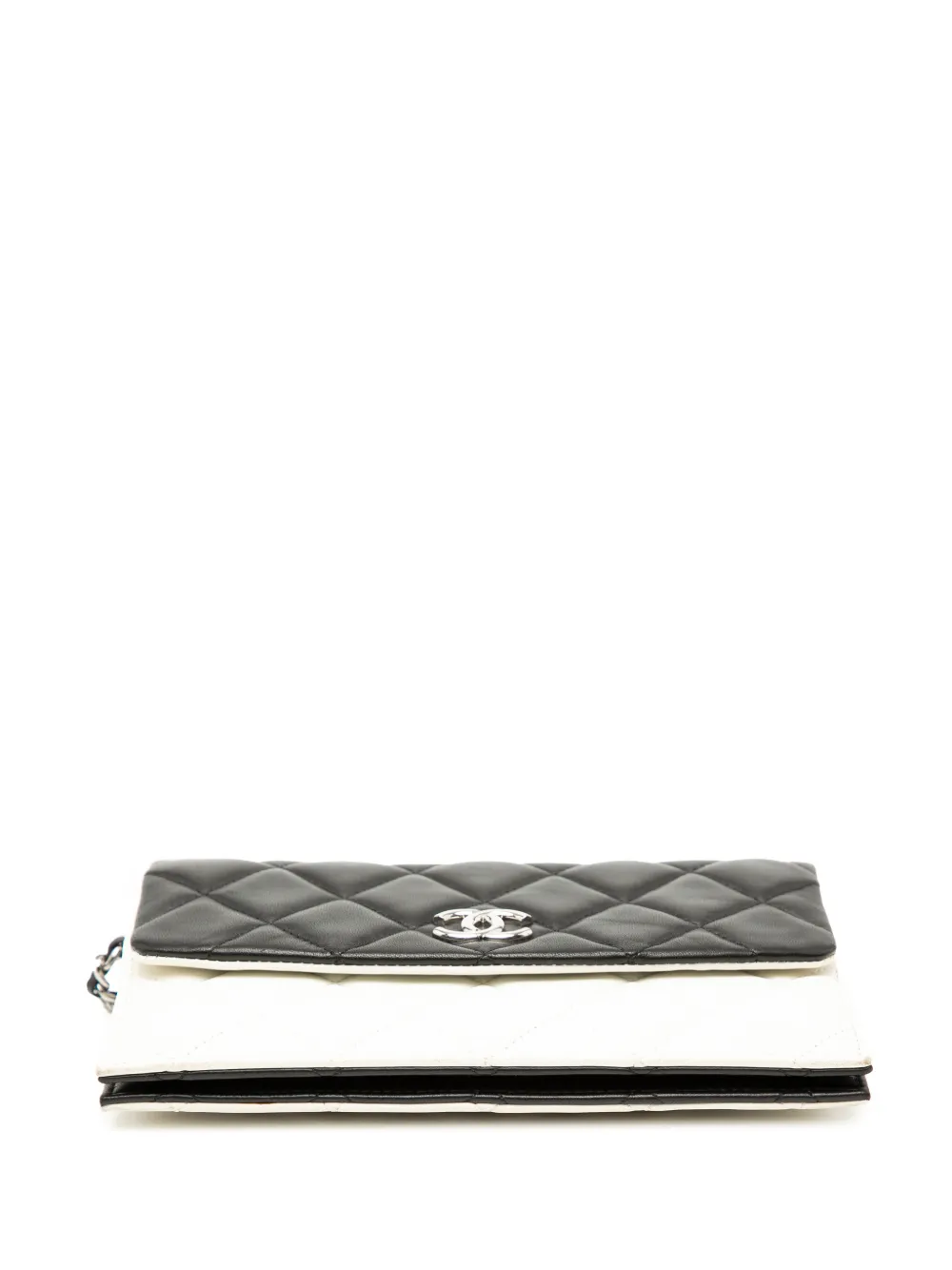 2011 Cc Bicolor Quilted Lambskin Double Sided Wallet On Chain Crossbody Bag