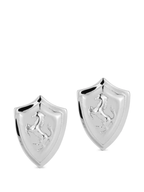 Mateo Stallion Shield Cufflinks in Silver