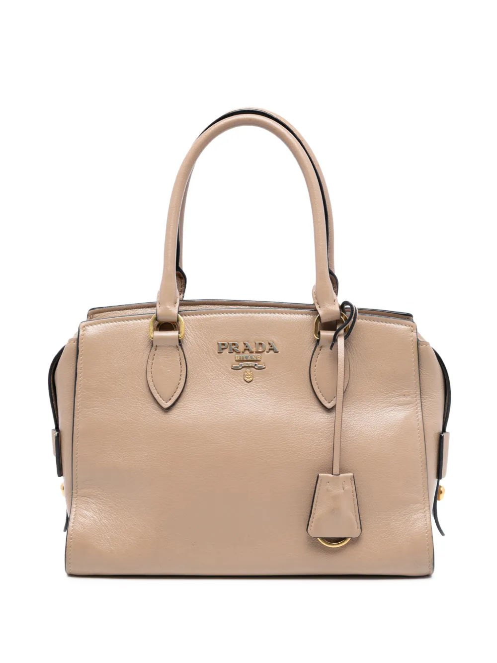 Prada Pre-Owned 2010-2025 Small City Calf Trimmed Saffiano Top Handle Bag satchel - Marrone