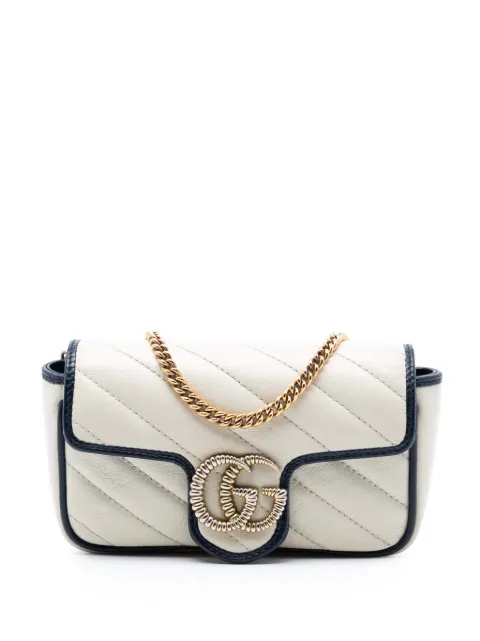 Gucci Pre-Owned bolsa crossbody GG Marmont supermini de piel matelasse y torchón con solapa 2021-2025