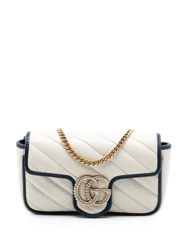 GUCCI ホワイト ボディバッグ Buy Gucci 2000-2015 Mini Grained Calfskin Logo Crossbody Bag