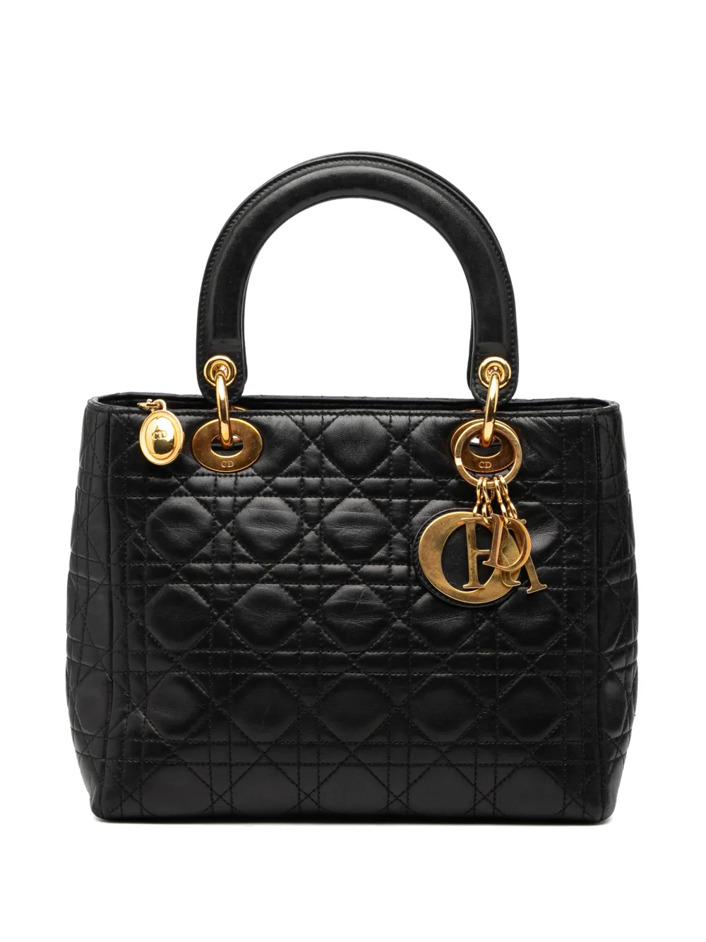 Christian Dior Pre-Owned 1997 Medium Lambskin Cannage Lady Dior satchel - Nero