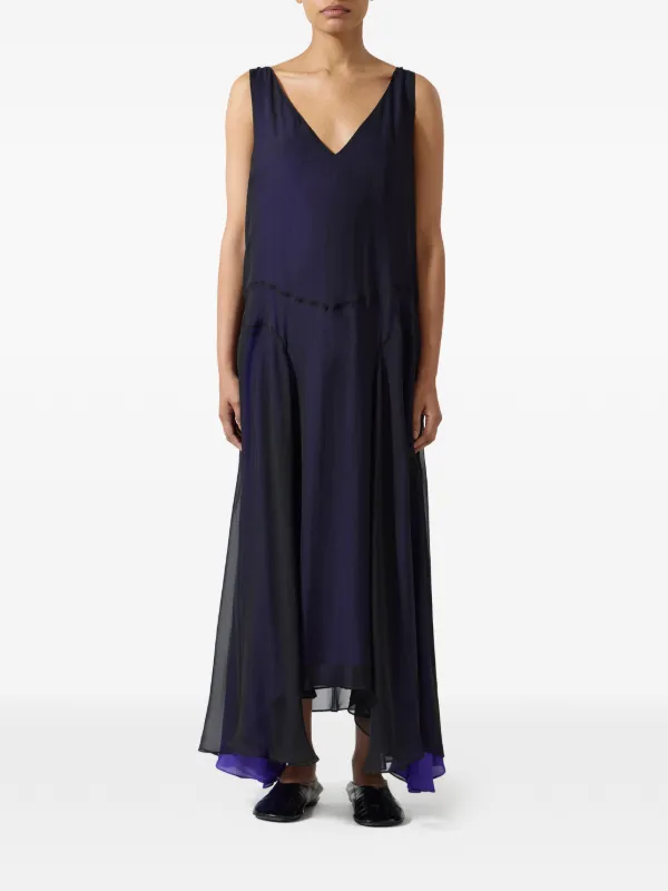 Kallmeyer V-neck Maxi Dress in Blue