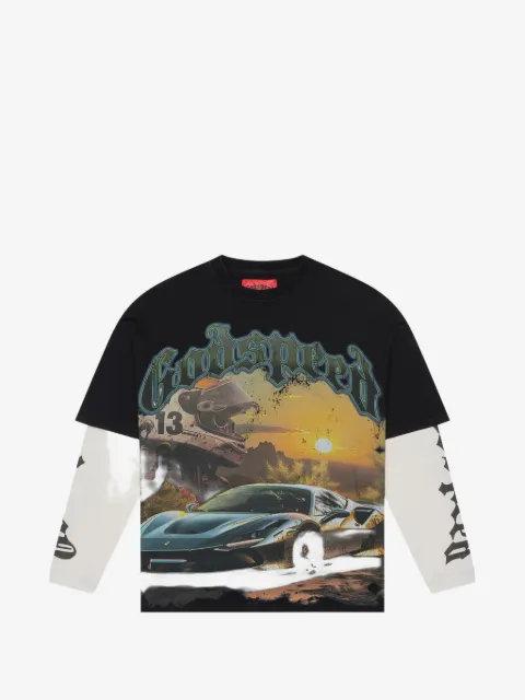 GODSPEED layered sunset drift T-shirt