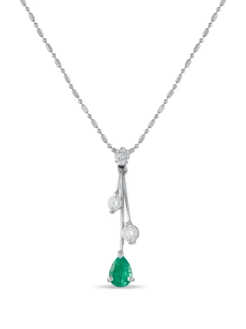 LB Exclusive diamond emerald pendant necklace