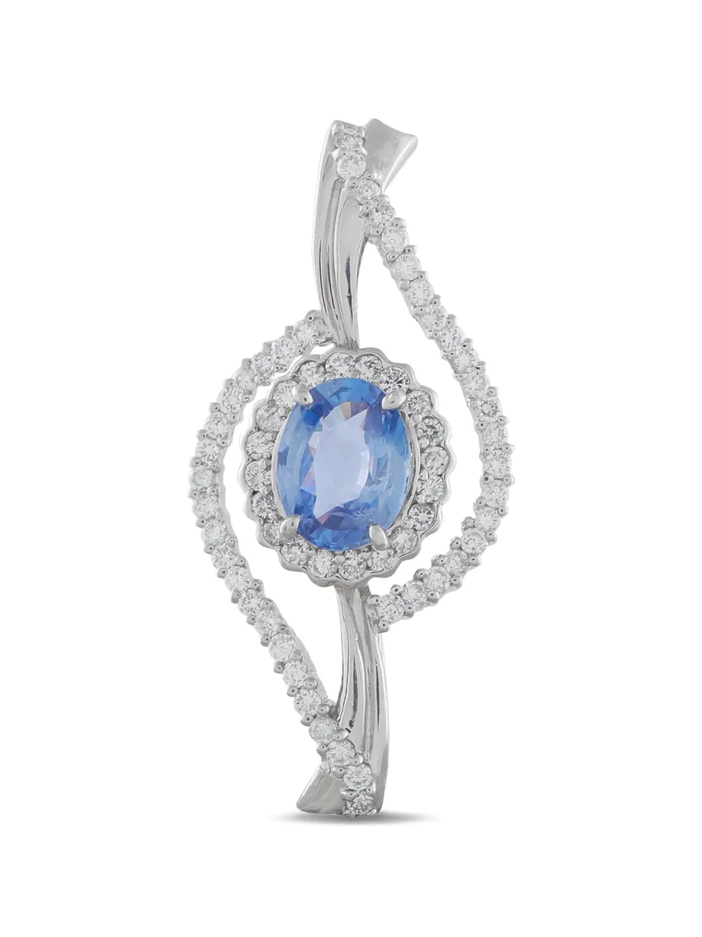 LB Exclusive diamond sapphire pendant - Argento