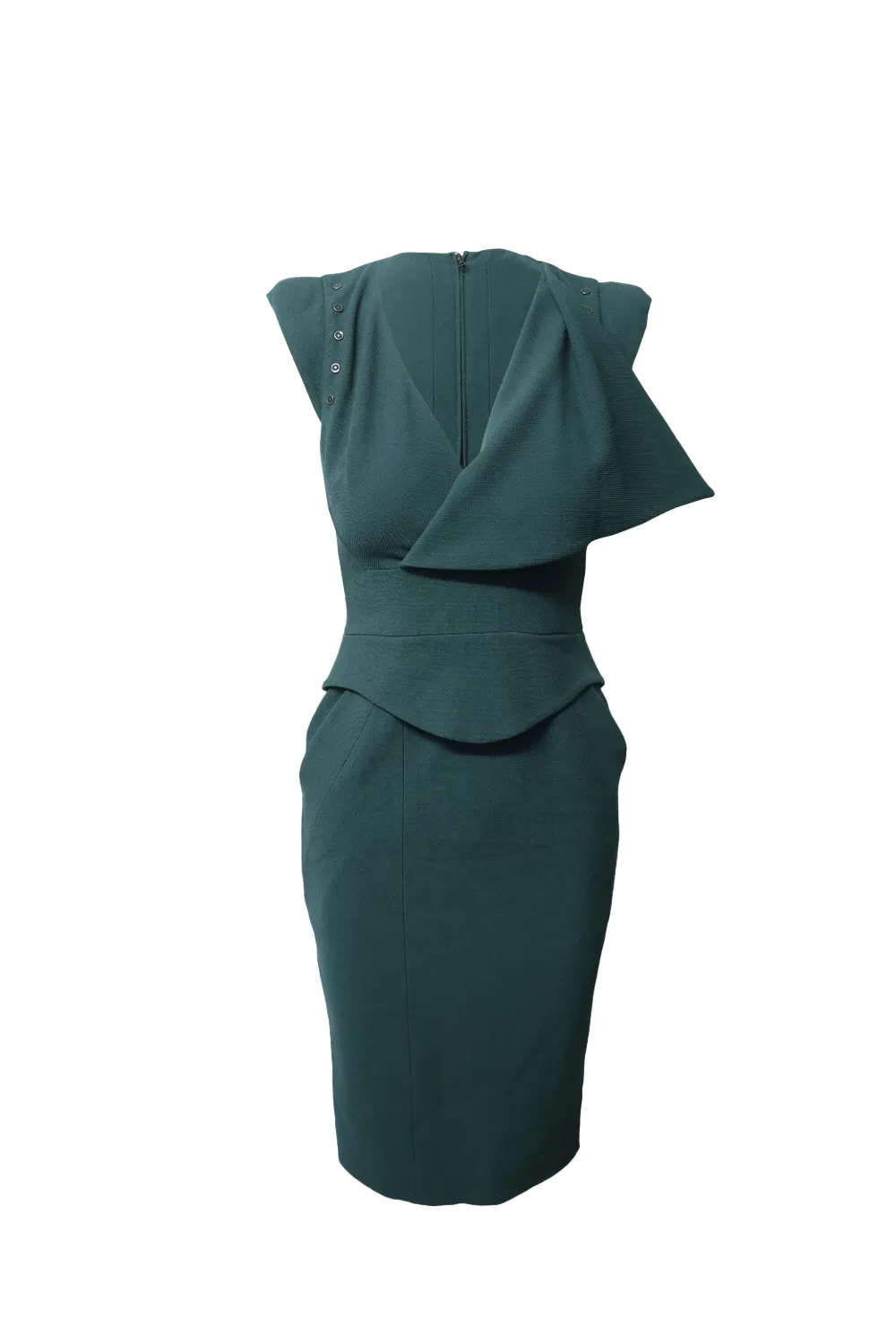 Antonio Berardi Vintage peplum midi dress - Verde