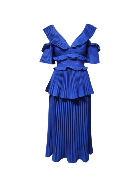 Self-Portrait ruffled pleated mini dress