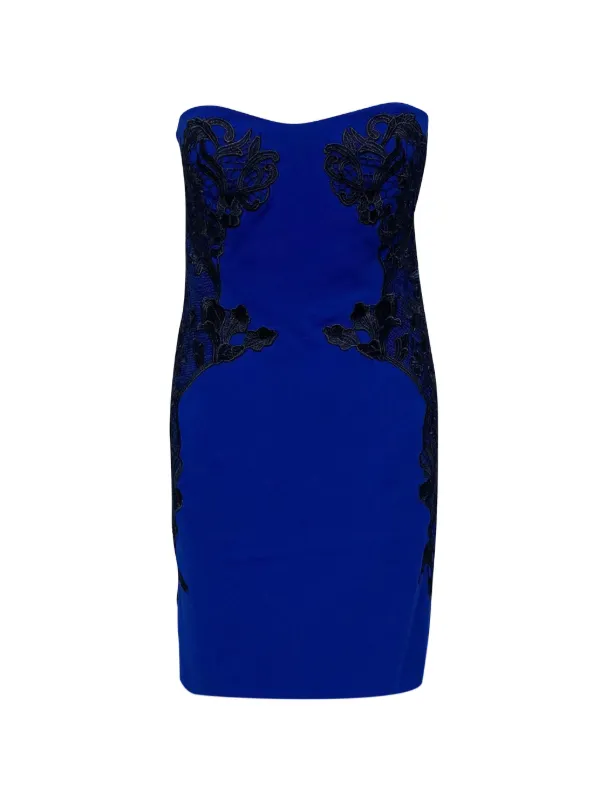 Diane Von Furstenberg Vintage Isabella Strapless Lace Dress | Blue |  FARFETCH