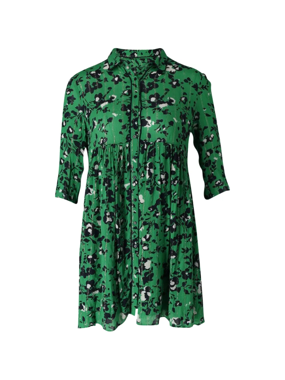 Ba&Sh floral buttoned mini dress - Verde