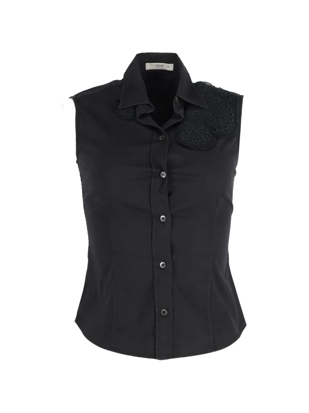 Prada Pre-Owned buttoned sleeveless shirt - Nero