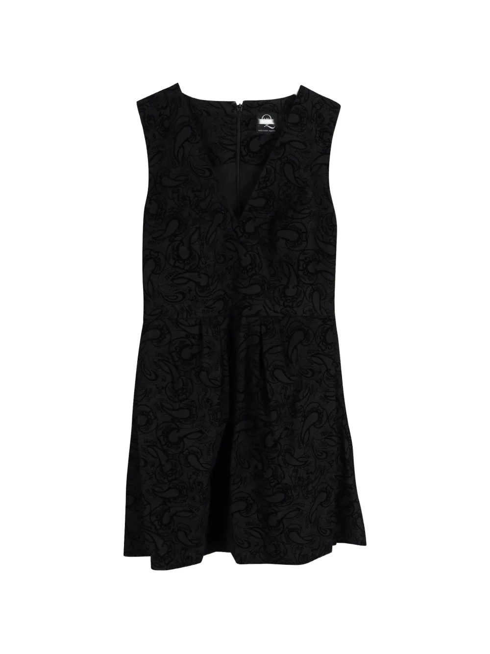Alexander McQueen Pre-Owned brocade V-neck mini dress - Nero