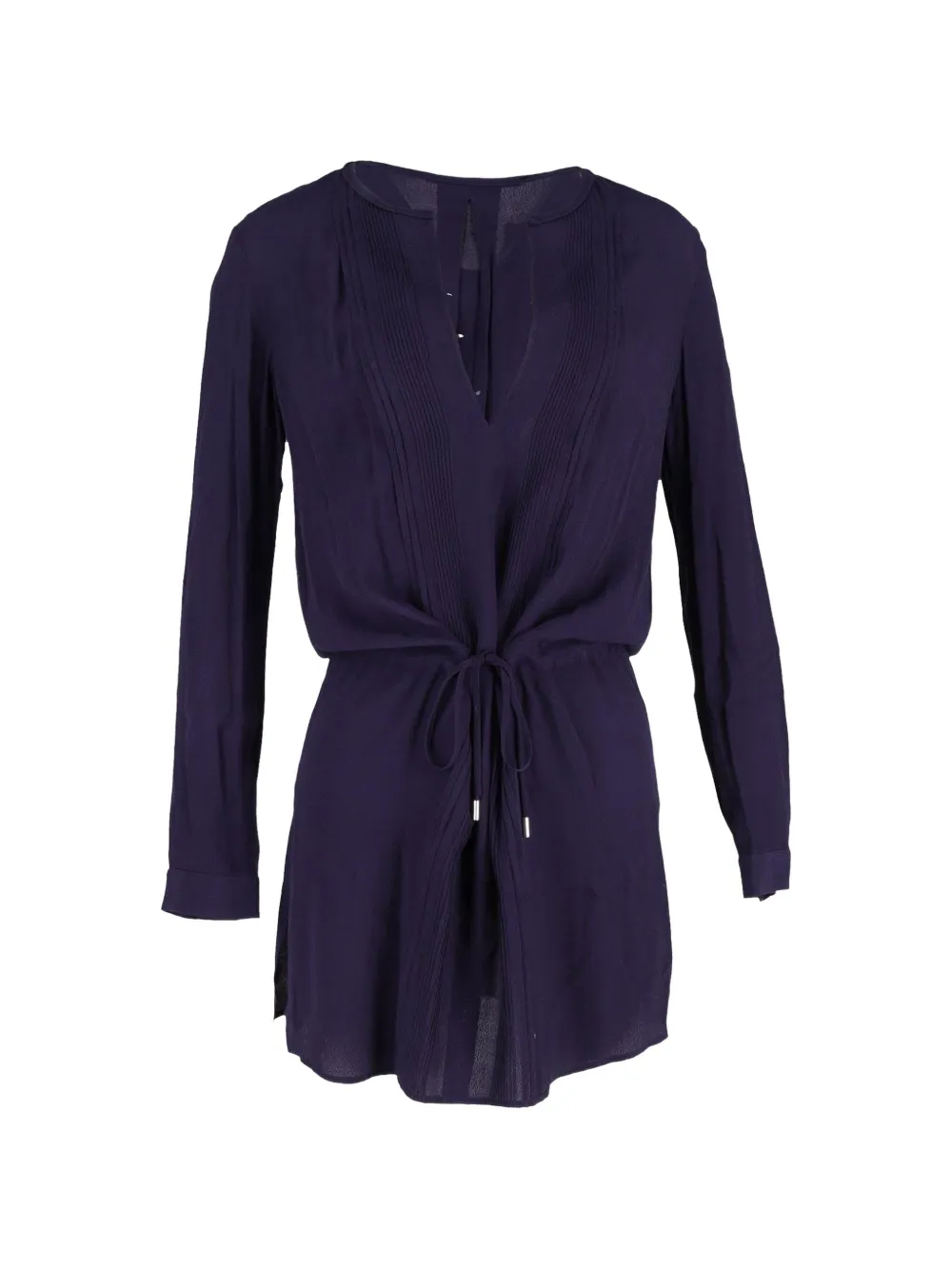 Diane Von Furstenberg Vintage drawstring pleated dress - Blu