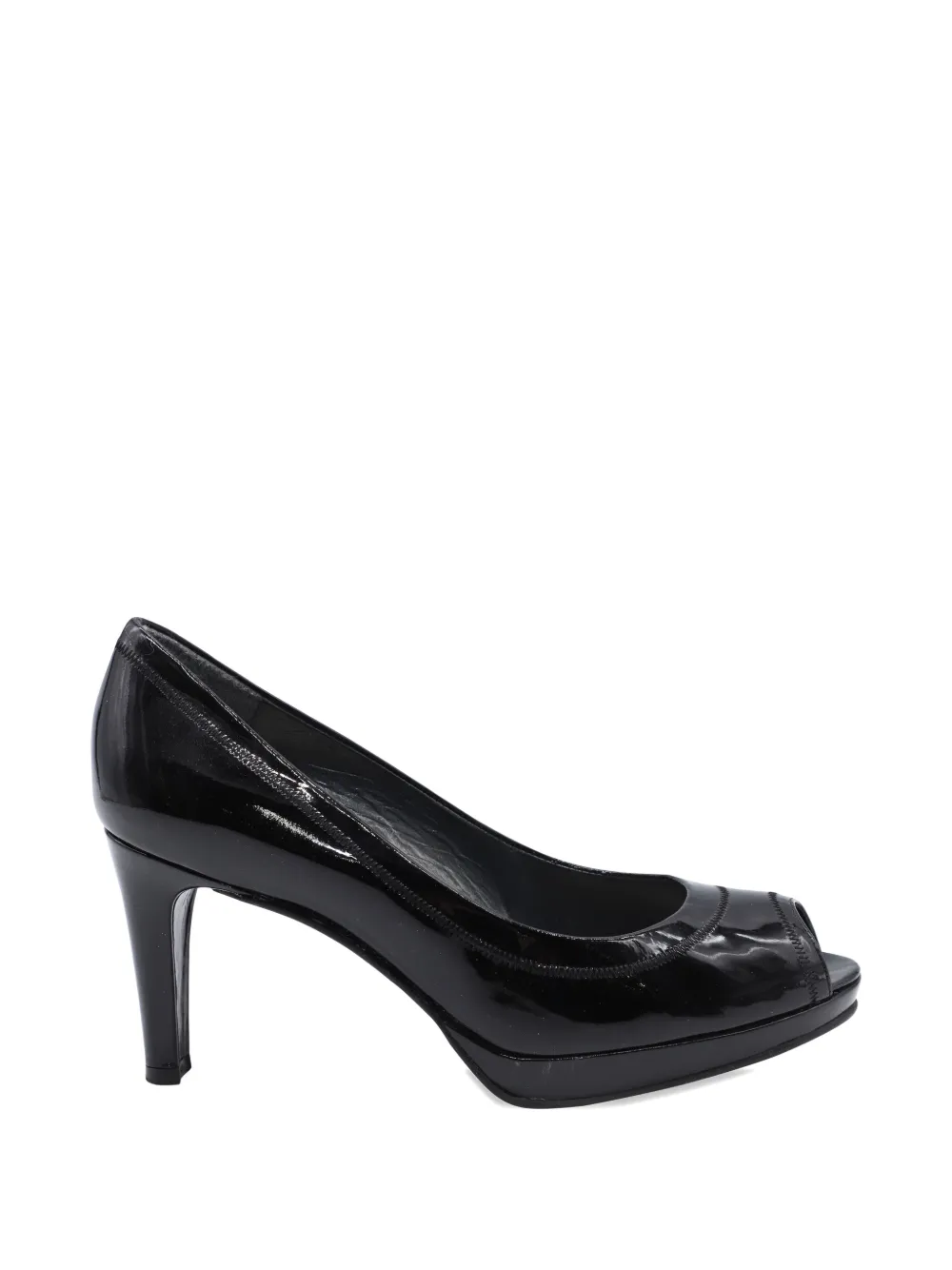 Stuart Weitzman x Russel Bromley peep-toe patent leather pumps - Nero