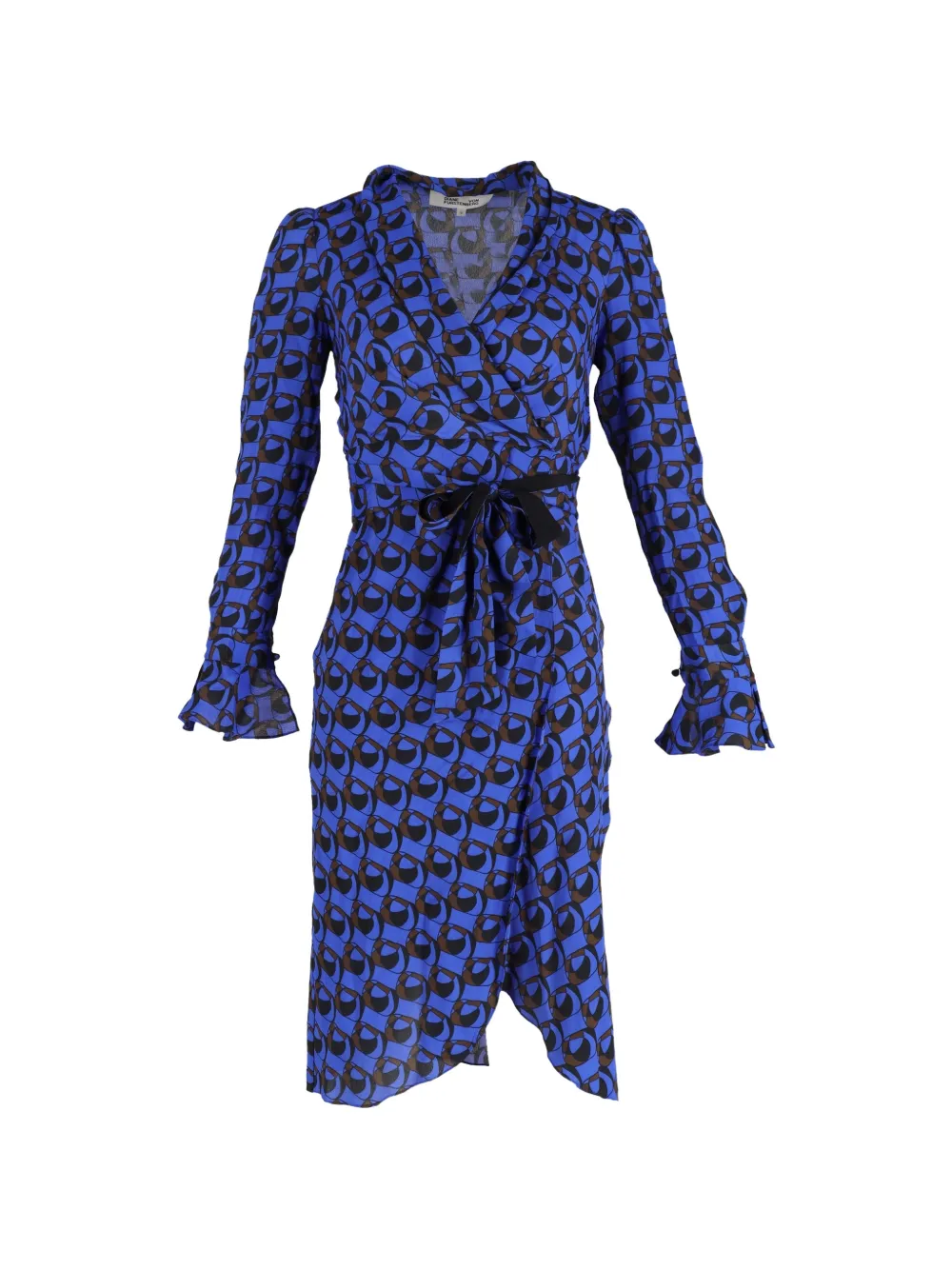 Printed Wrap-Effect Midi Dress