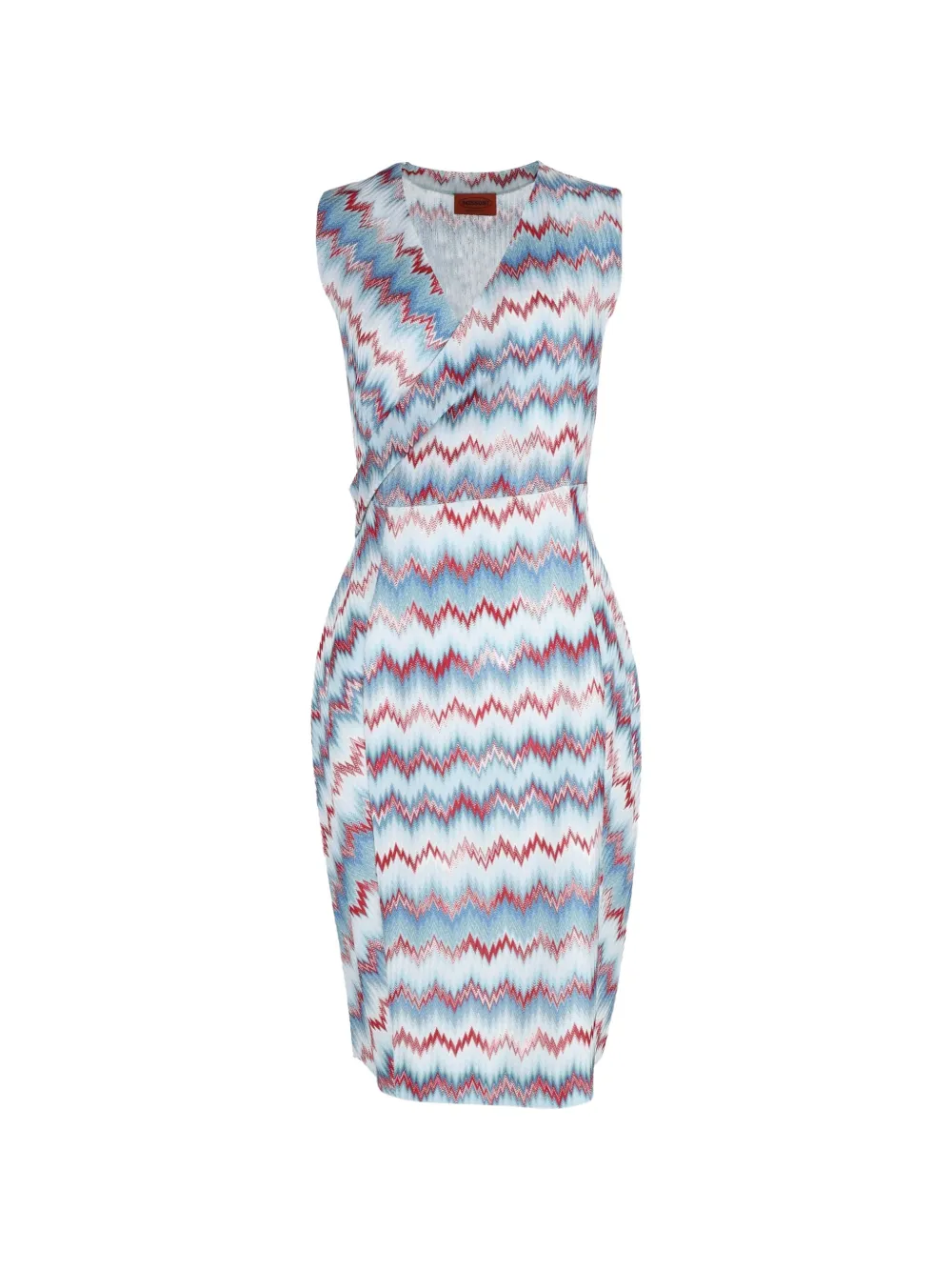Missoni Pre-Owned V-neck zig zag mini dress - Blu