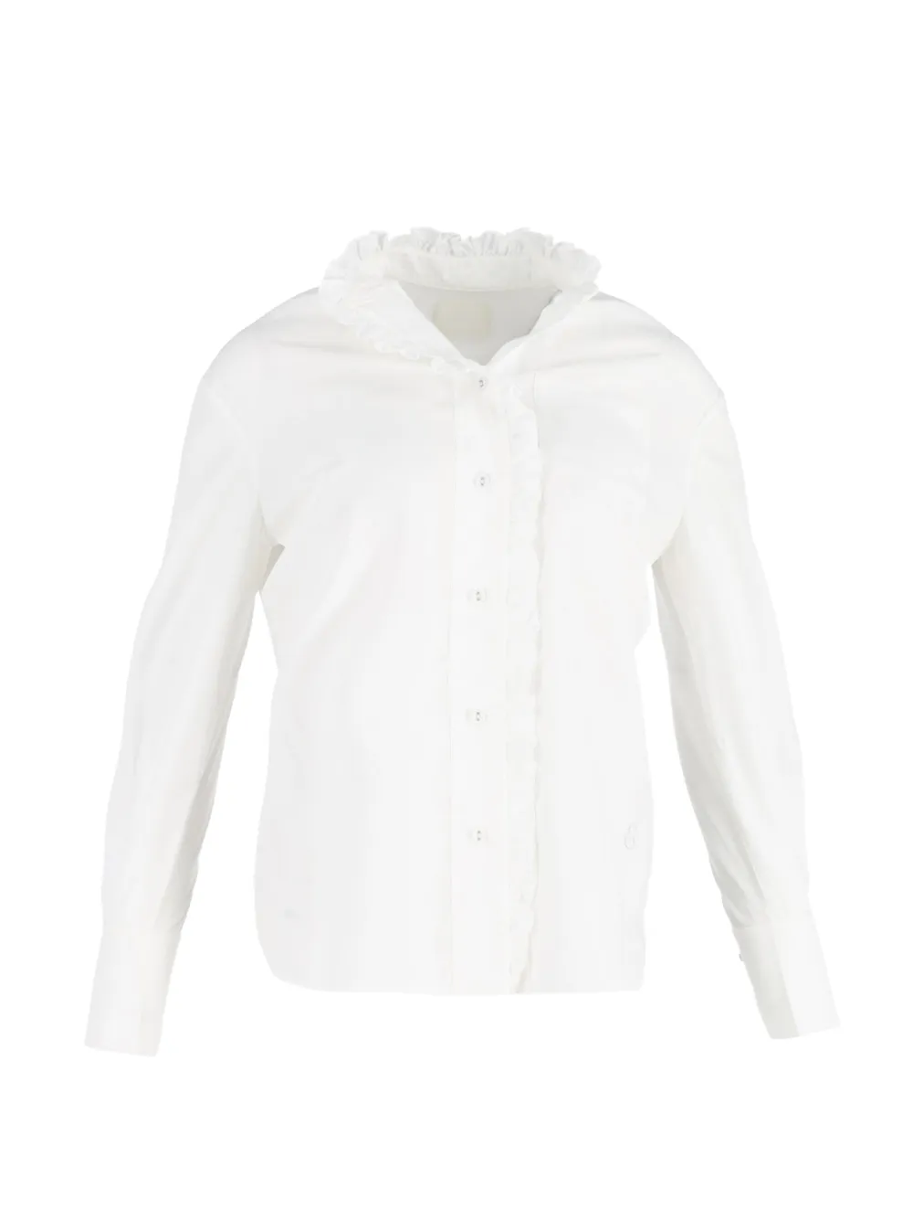 ERDEM ruffle-trim button-fastening shirt - Bianco