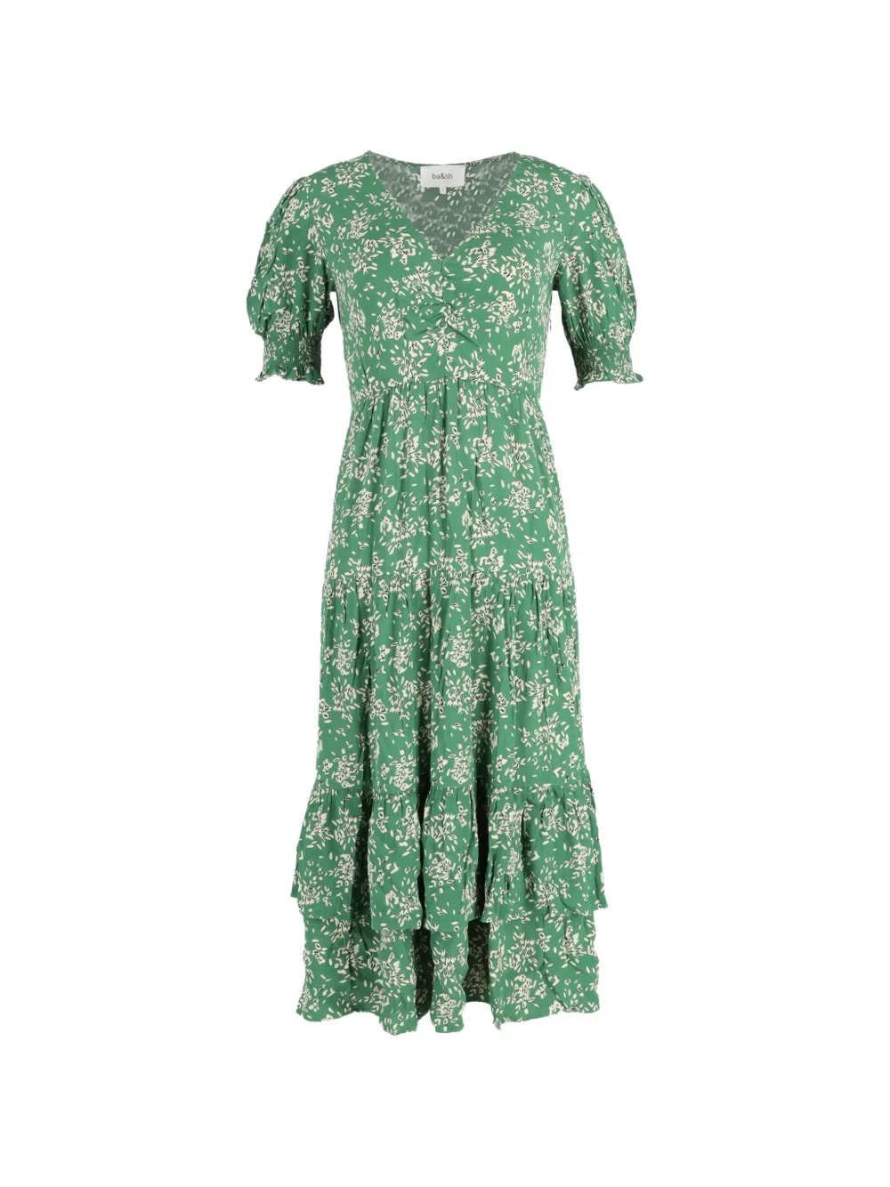 Ba&Sh ruffled floral-print midi dress - Verde