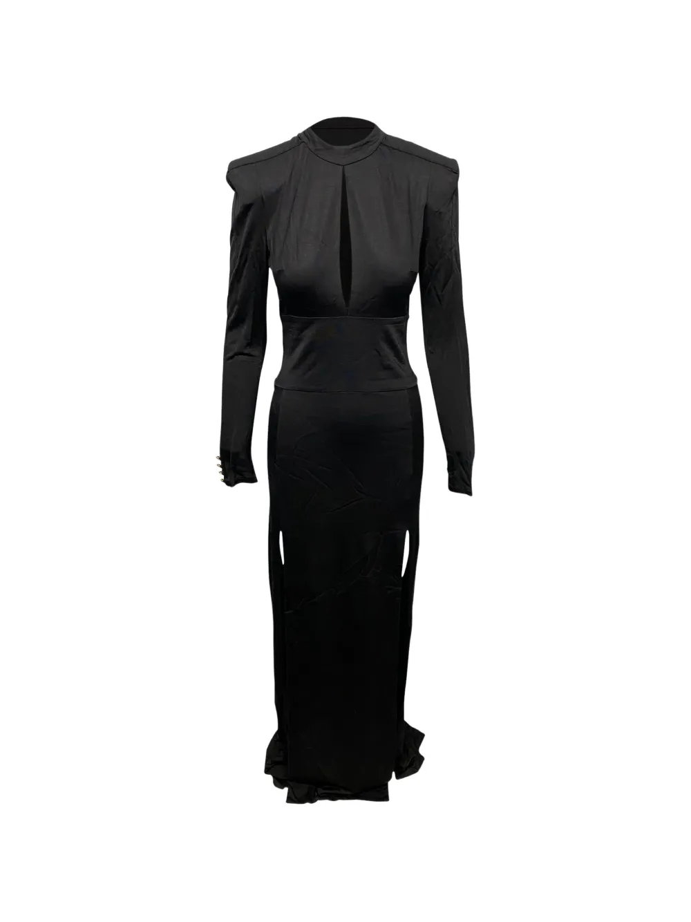Balmain Pre-Owned cutout side-slit maxi dress - Nero