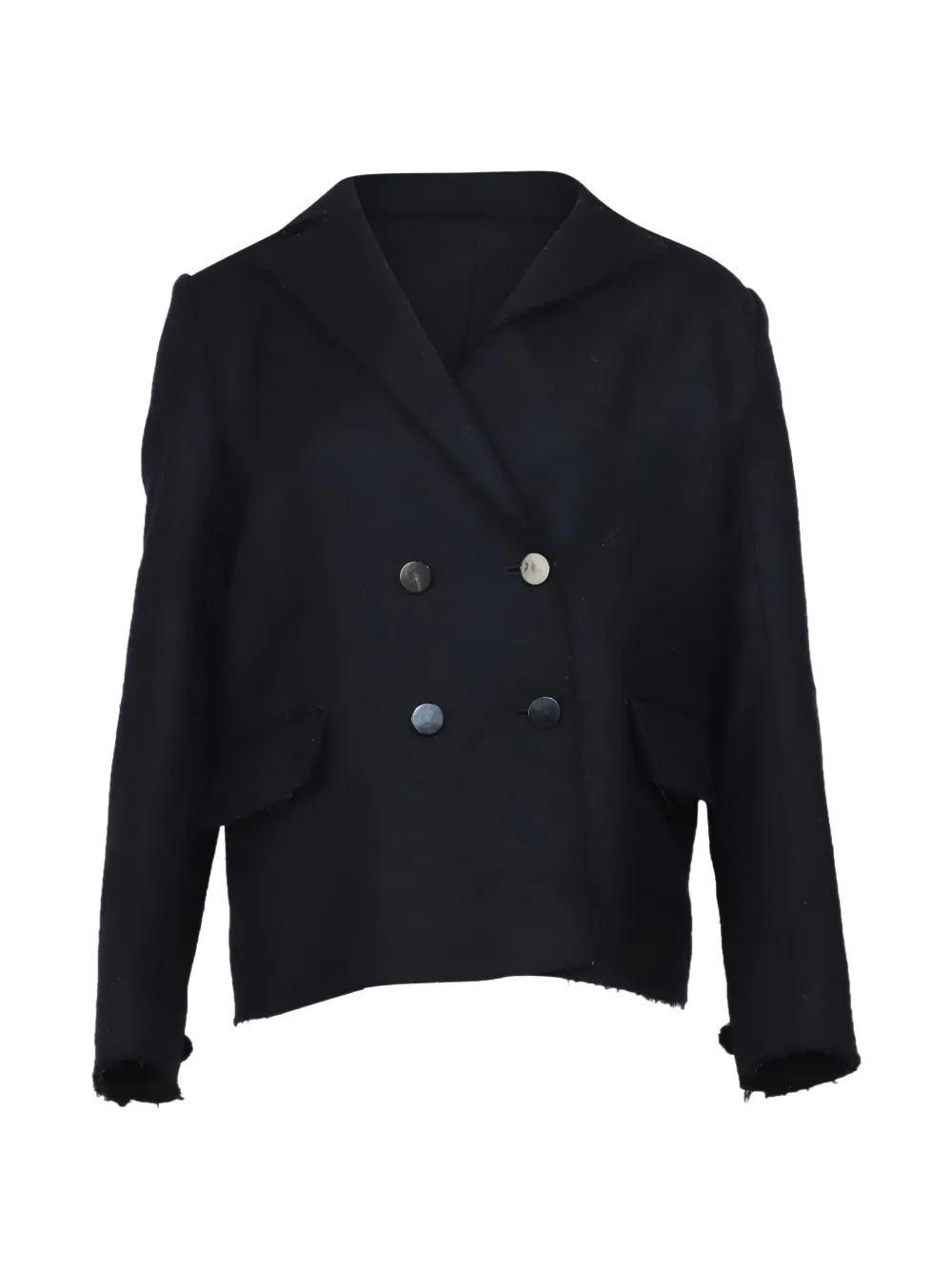 Helmut Lang Pre-Owned distressed double-breasted jacket - Nero