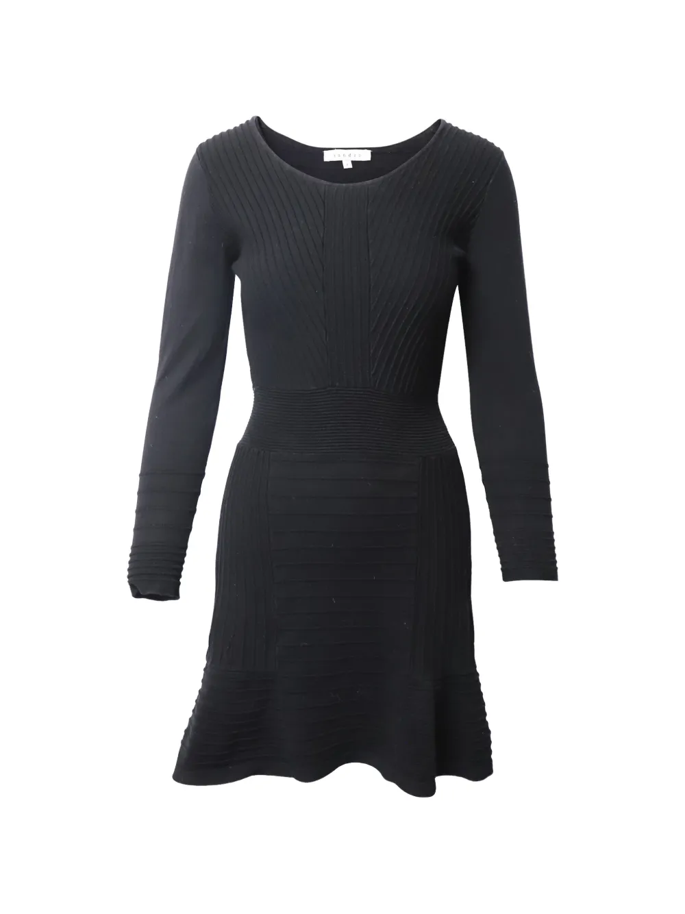 SANDRO long-sleeve round-neck dress - Nero