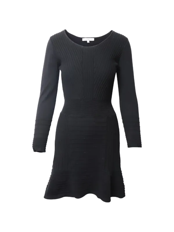 SANDRO long-sleeve round-neck Dress | Black | FARFETCH
