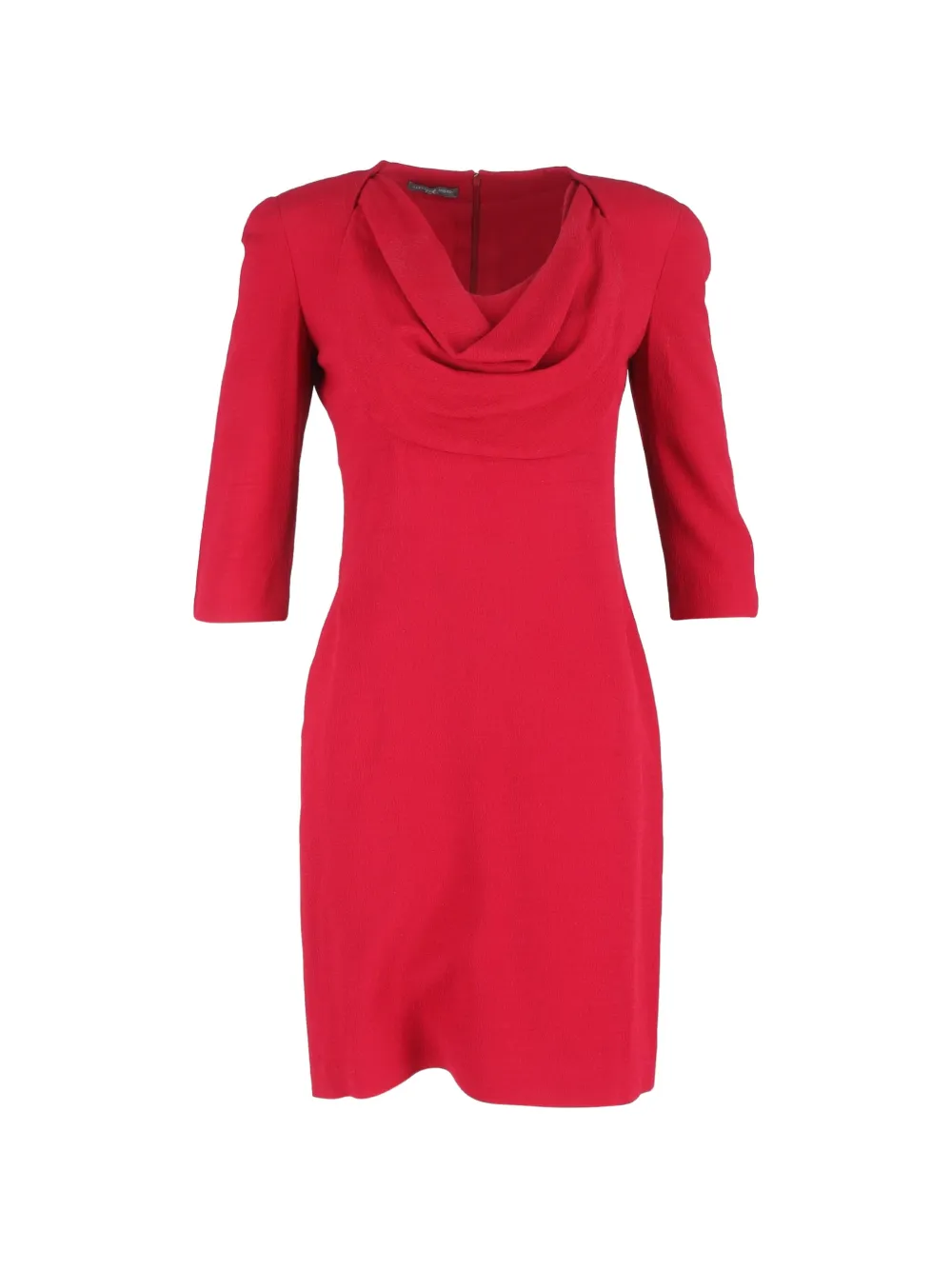 Alexander McQueen Pre-Owned cowl-neck wool dress - Rosso