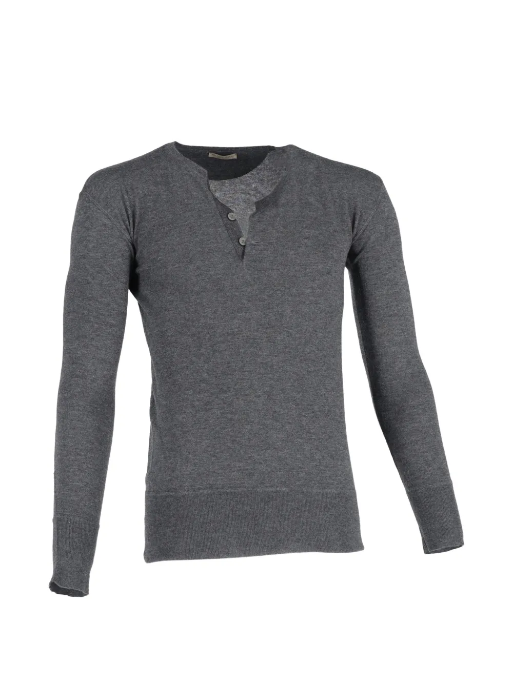 Bottega Veneta Pre-Owned half-buttoned wool sweater - Grigio
