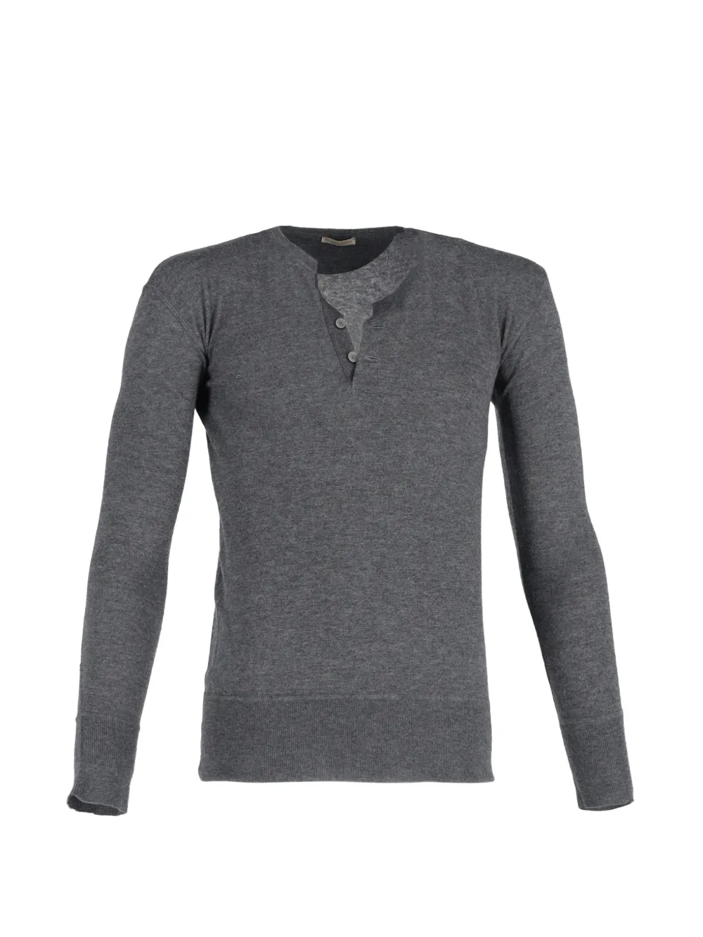 Bottega Veneta Pre-Owned half-buttoned wool sweater - Grigio