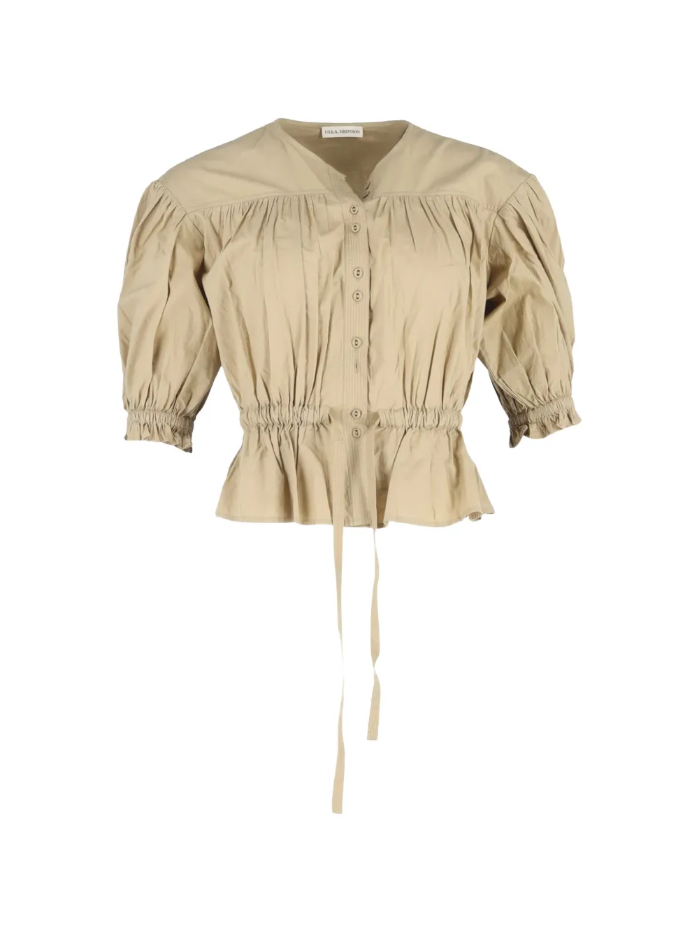 Ulla Johnson gathered puff-sleeves blouse - Toni neutri