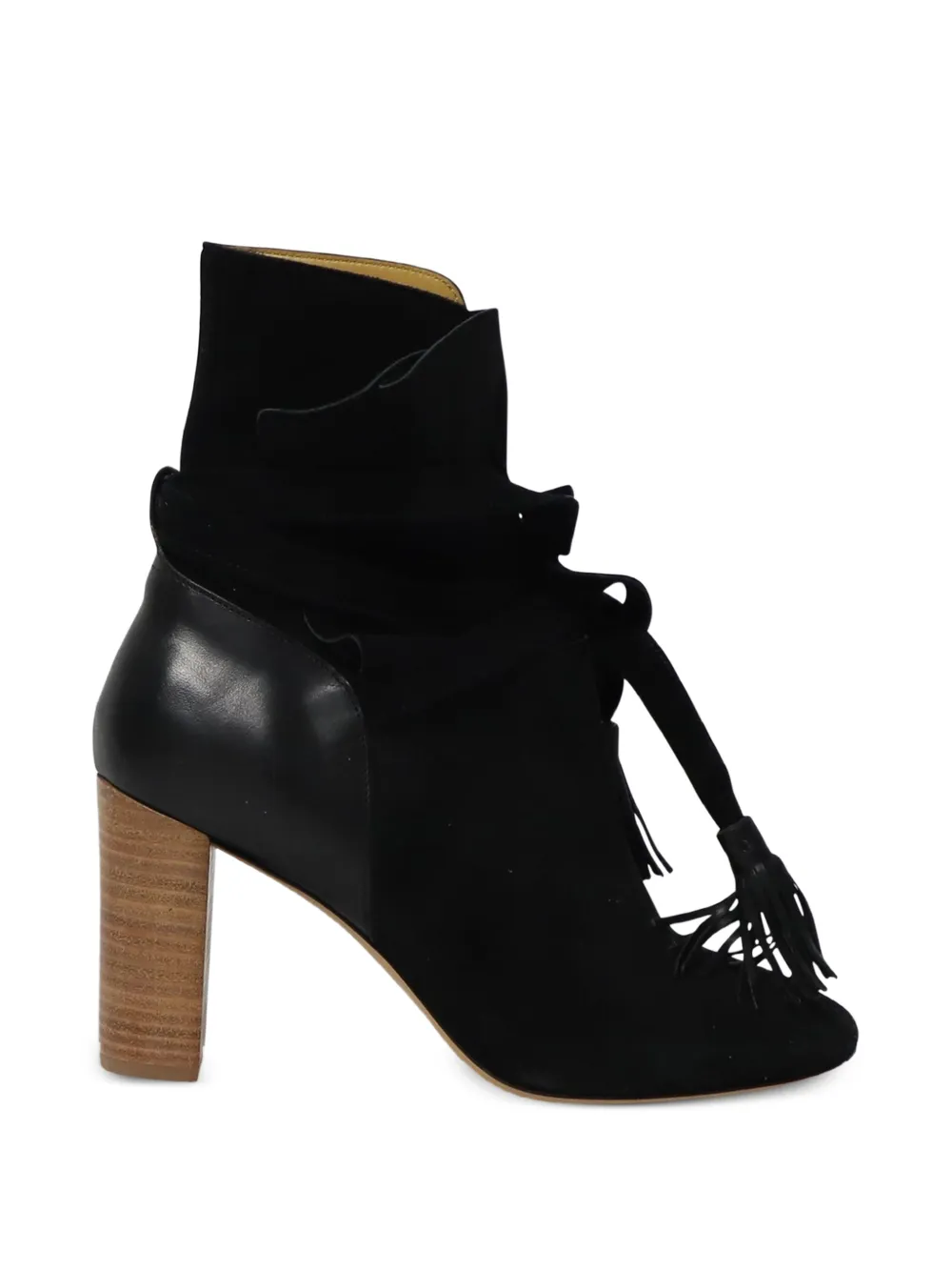Ba&Sh block heel tassel ankle boots - Nero