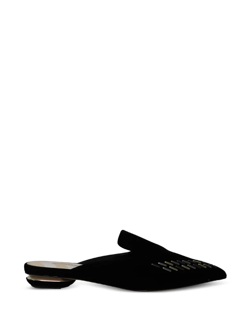 Nicholas Kirkwood metal-applique velvet mules - Nero