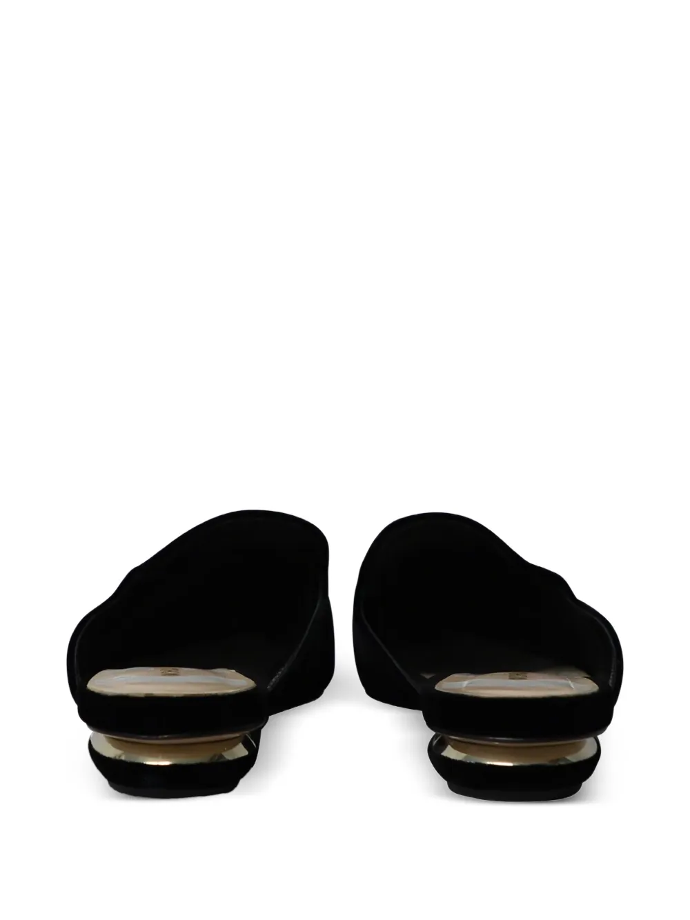 Metal-Applique Velvet Mules