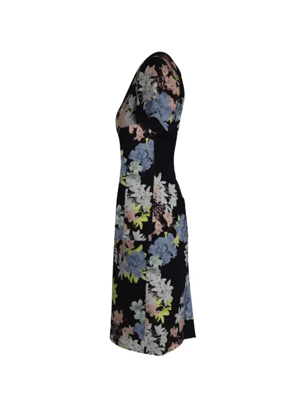 ERDEM Lucinda floral-print Sheath Midi Dress | Black | FARFETCH ID