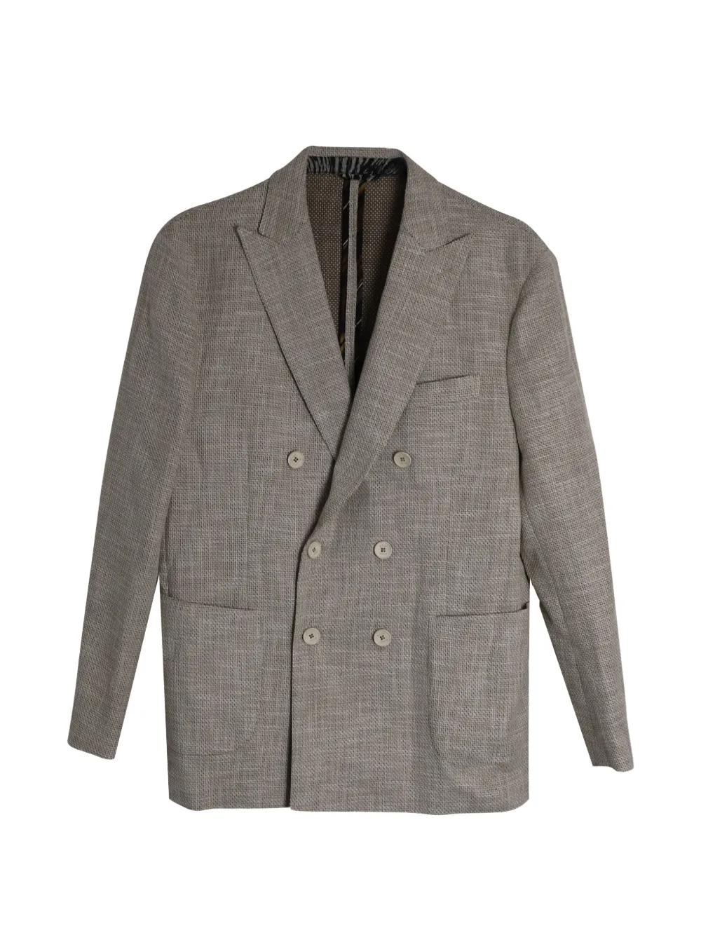 Etro Vintage textured double-breasted blazer - Toni neutri
