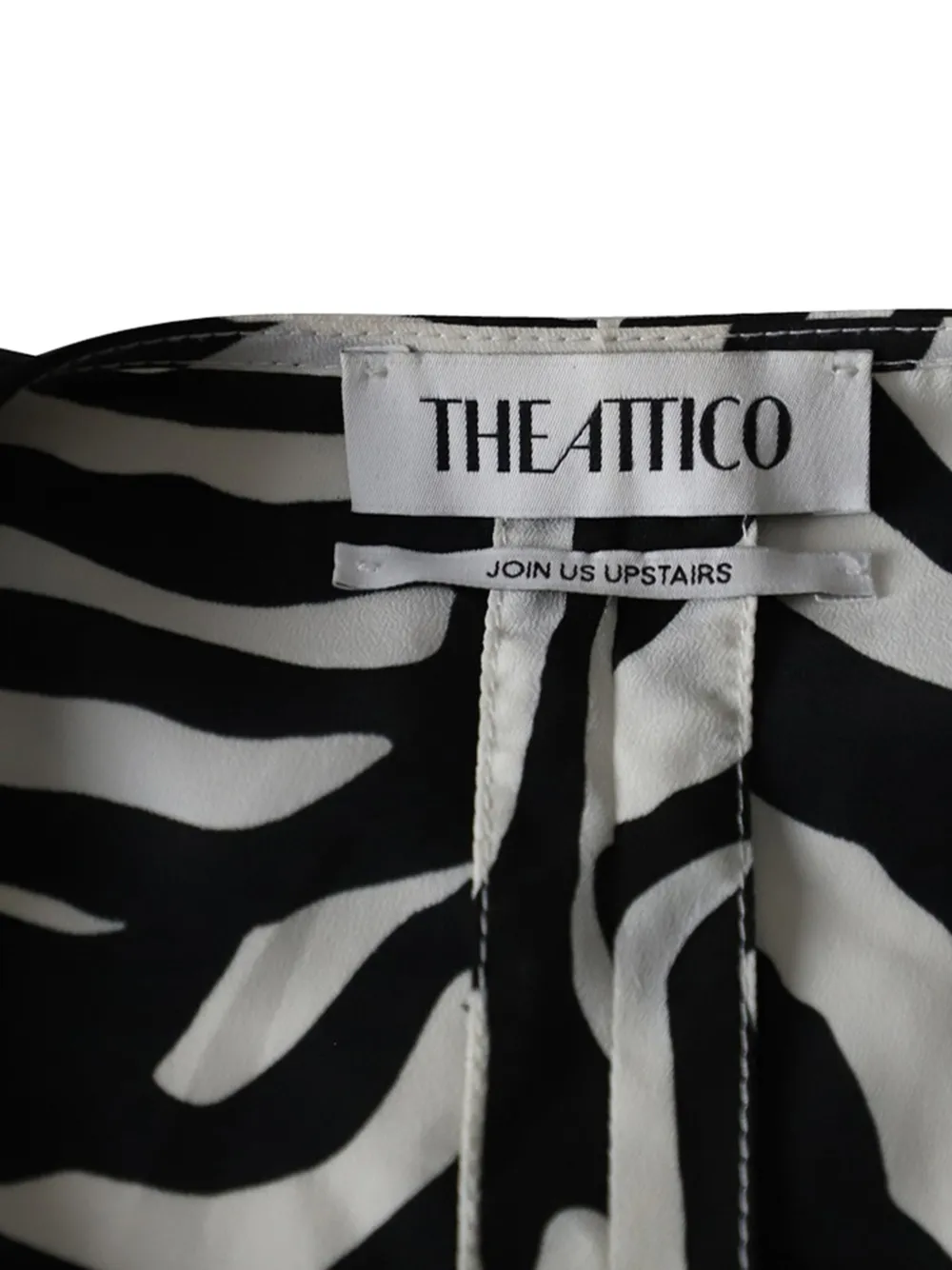 Zebra-Print Puff-Sleeves Mini Dress