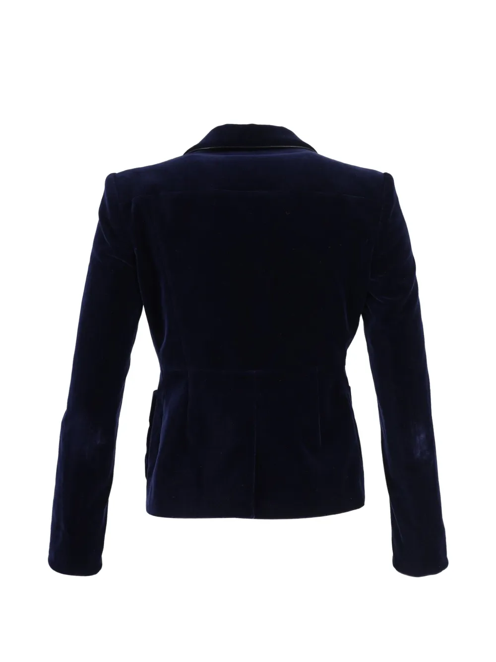 Velvet Leather-Trim Blazer