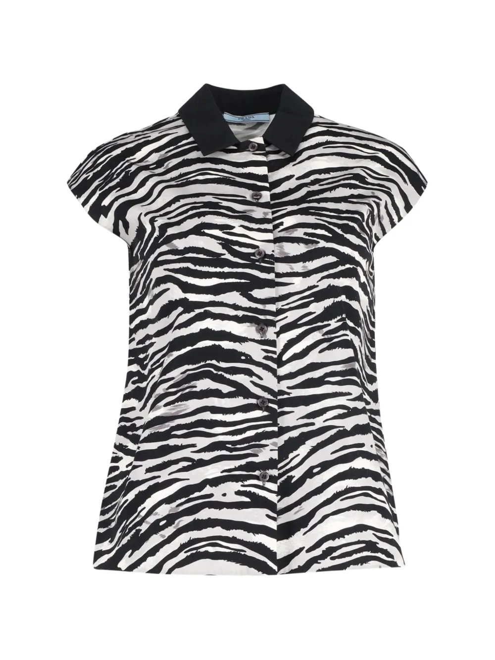 Prada Pre-Owned zebra-print short-sleeve shirt - Bianco